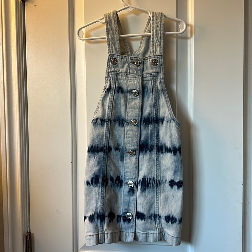 Gap Girls Size Small Jean Overall Dress Tie Died